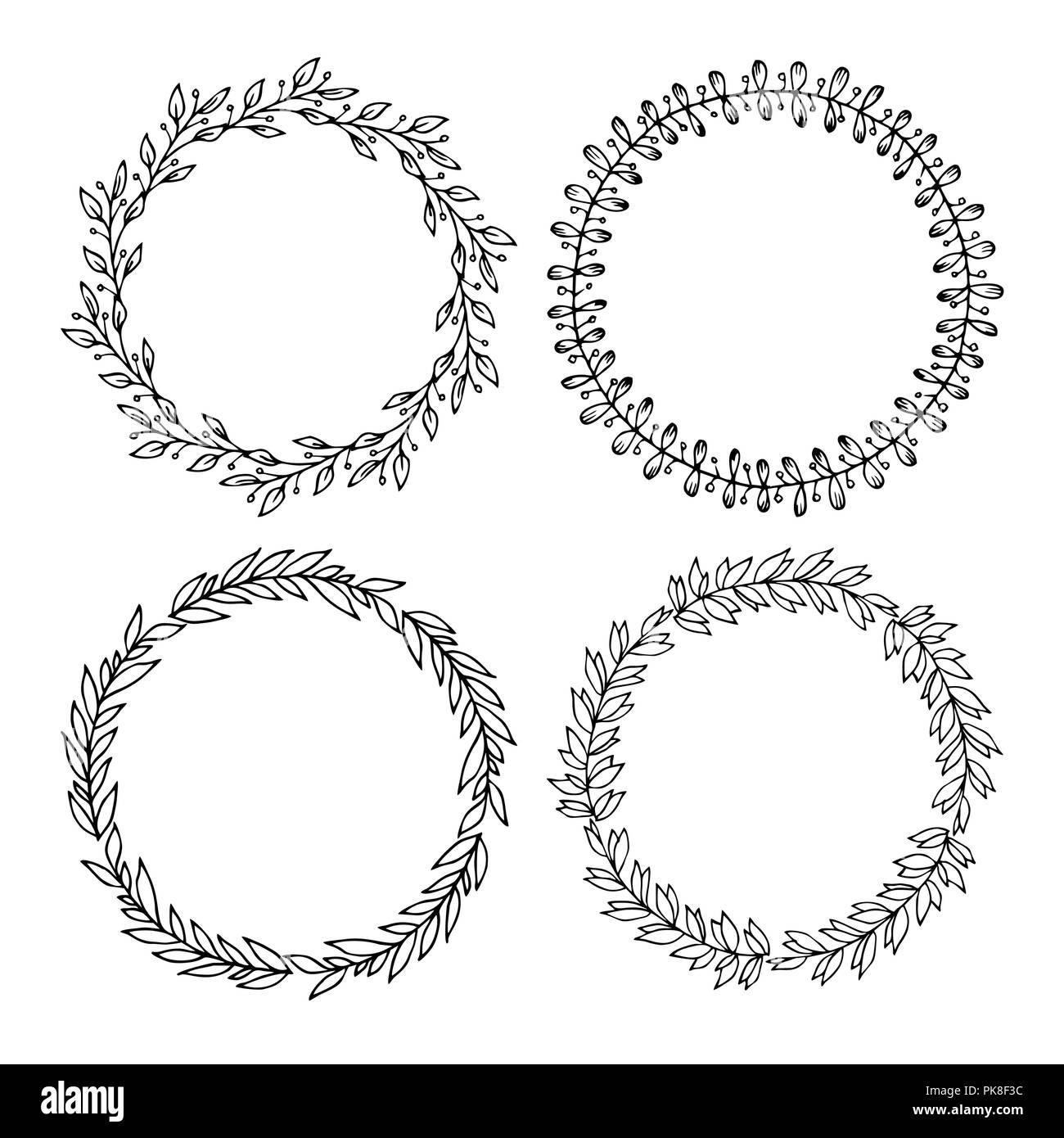 Disegnata a mano illustrazione vettoriale - allori e ghirlande. Gli elementi di design per gli inviti, biglietti di auguri, citazioni, blog, poster e altro ancora. Perfetto per noi Illustrazione Vettoriale
