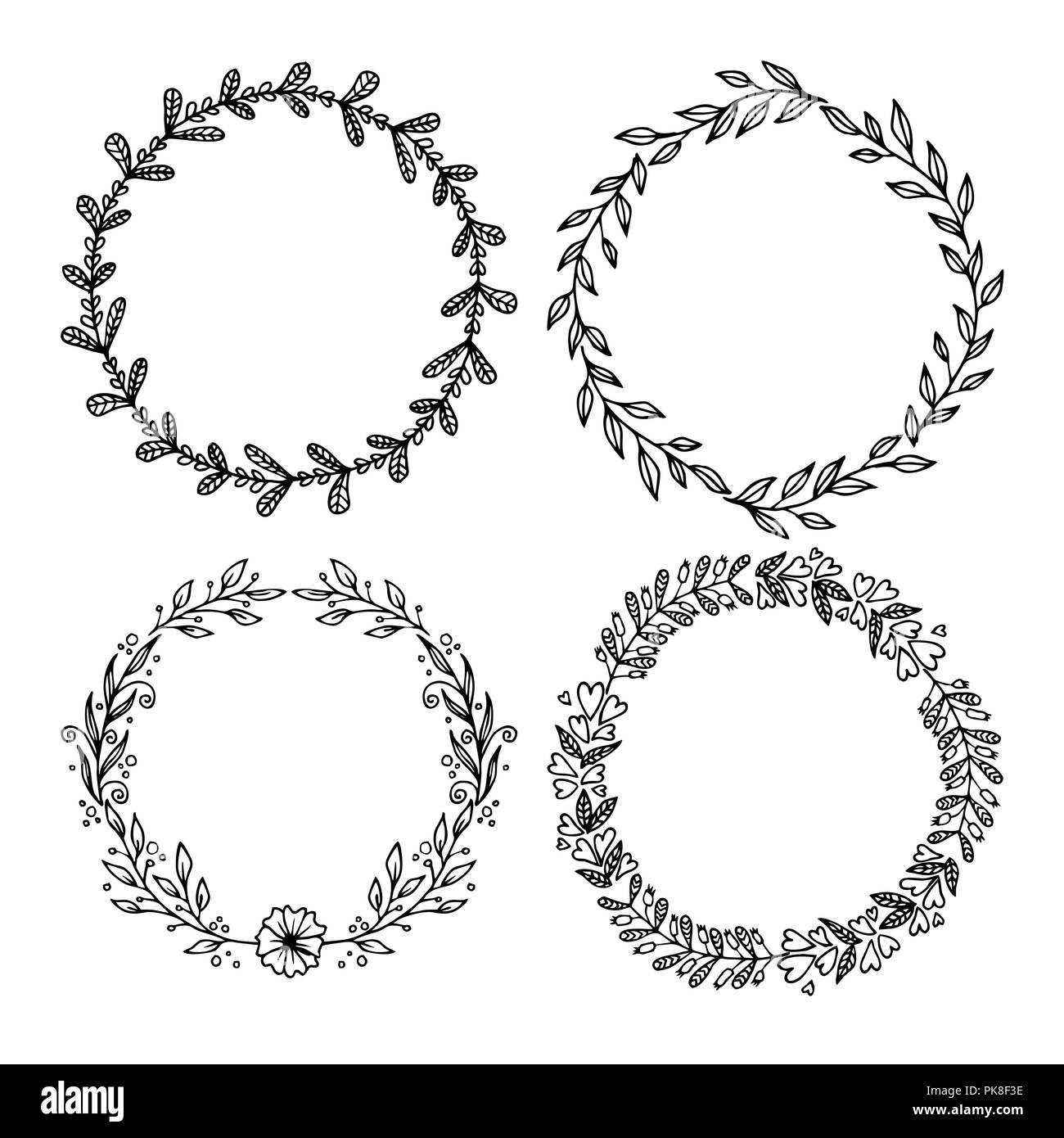 Disegnata a mano illustrazione vettoriale - allori e ghirlande. Gli elementi di design per gli inviti, biglietti di auguri, citazioni, blog, poster e altro ancora. Perfetto per noi Illustrazione Vettoriale