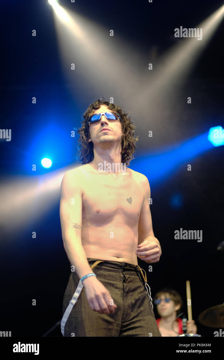 Il grasso bianco sulla famiglia stadio alla fine della strada festival 2018 Foto Stock