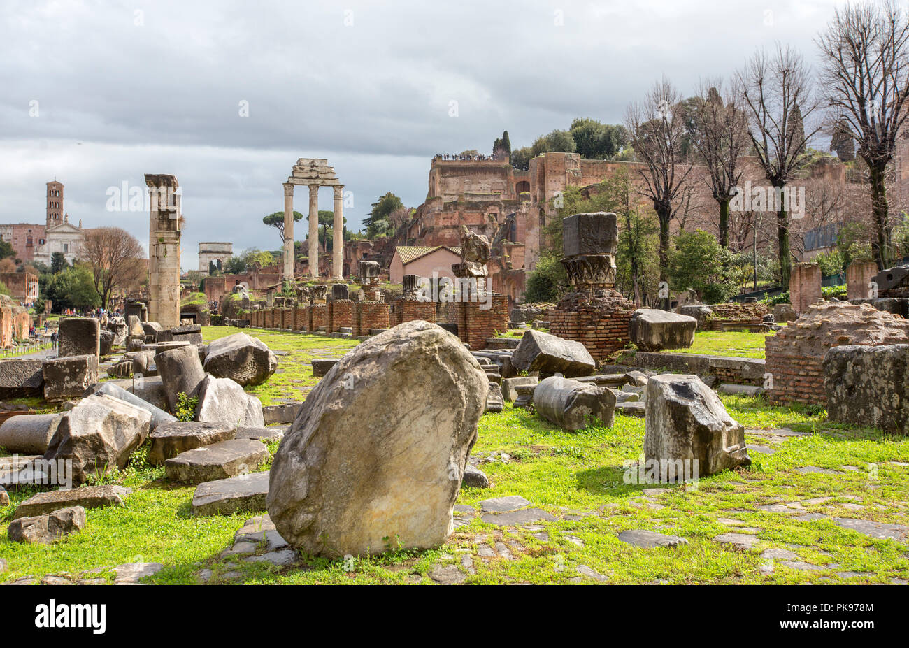 Rovine del Foro Romano, Roma, Italia, marzo Foto Stock