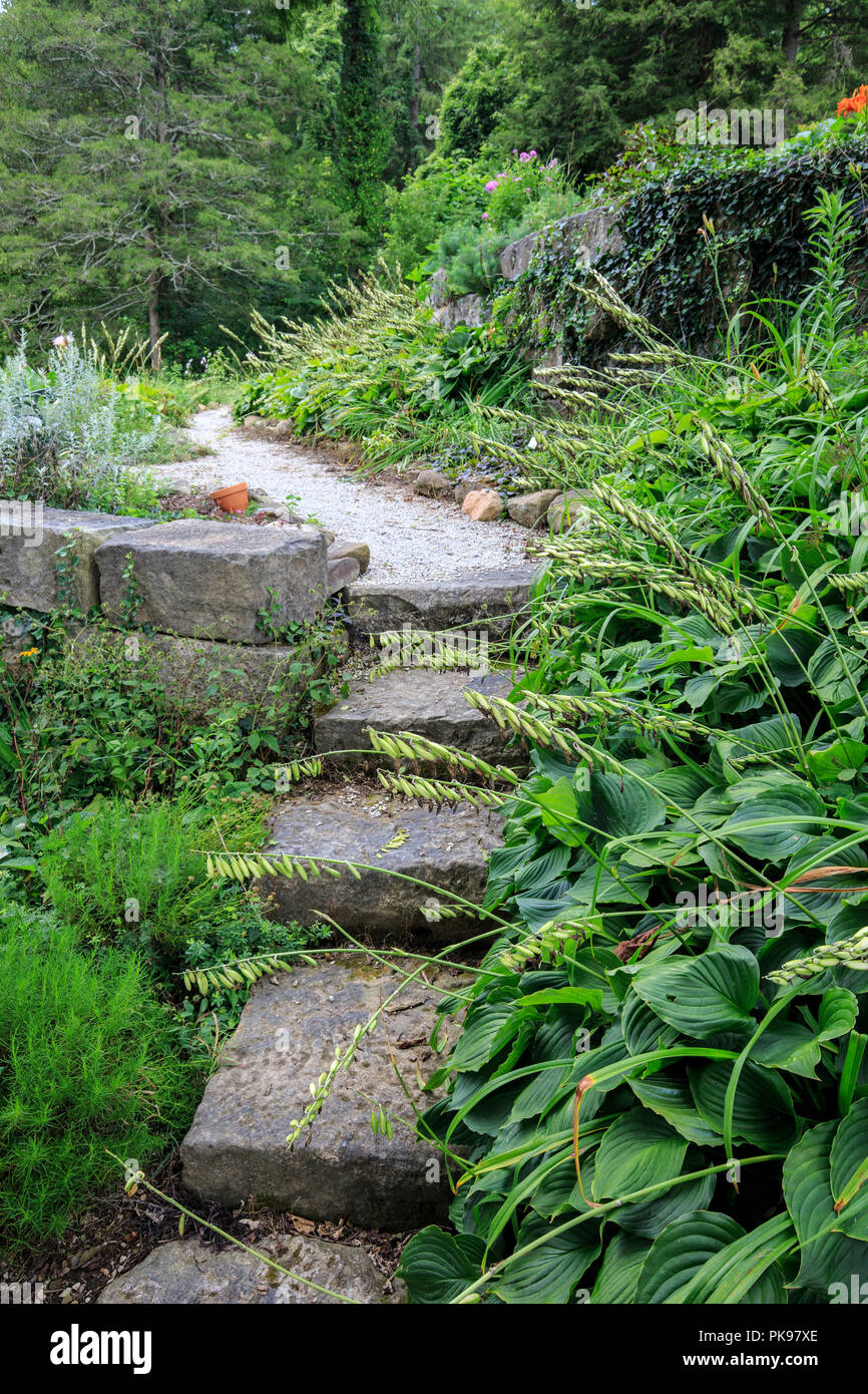 Giardino percorso in corrispondenza di Malabar Farm parco dello stato in Ohio Foto Stock