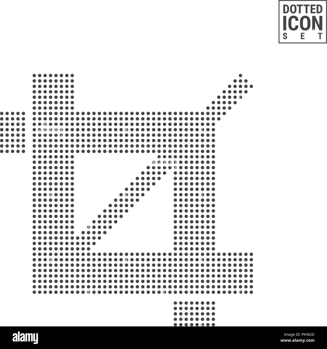 Crop Dot Pattern Icona. Tagliare Icona punteggiata isolato su bianco. Sfondo vettoriale, Design modello. Può essere utilizzato per la pubblicità, web e mobile UI. Illustrazione Vettoriale