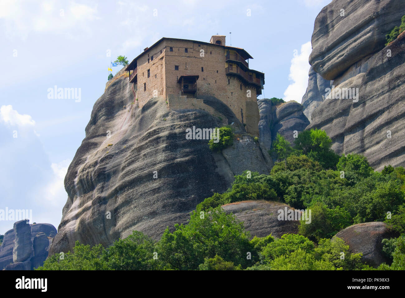 Monastero di Roussanou, Meteora, Grecia (Patrimonio Mondiale dell'UNESCO) Foto Stock