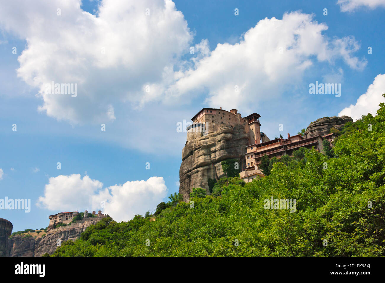 Monastero di Roussanou, Meteora, Grecia (Patrimonio Mondiale dell'UNESCO) Foto Stock