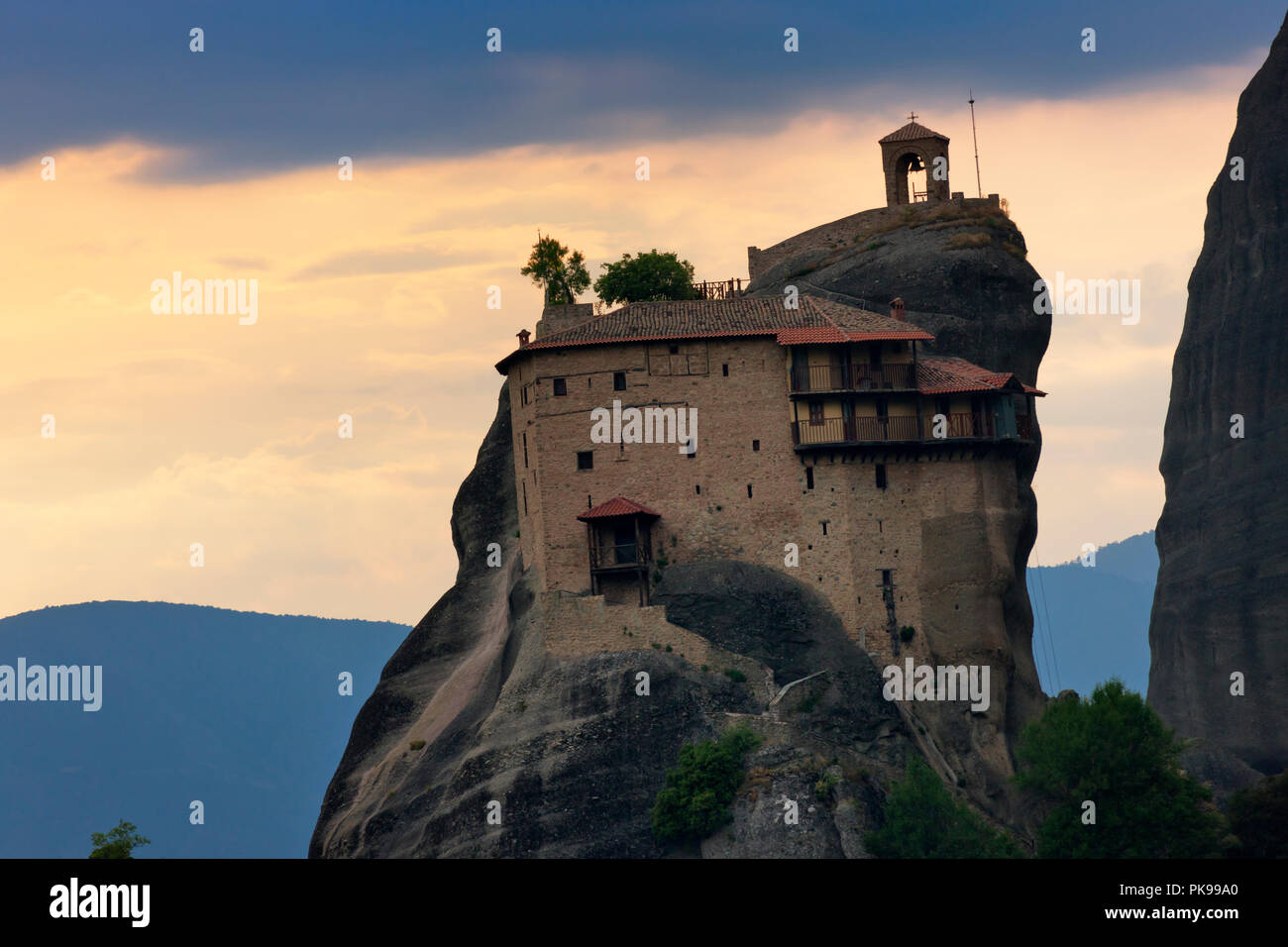 San Nikolaos Anapafsas Monastero, Meteora, Grecia (Patrimonio Mondiale dell'UNESCO) Foto Stock