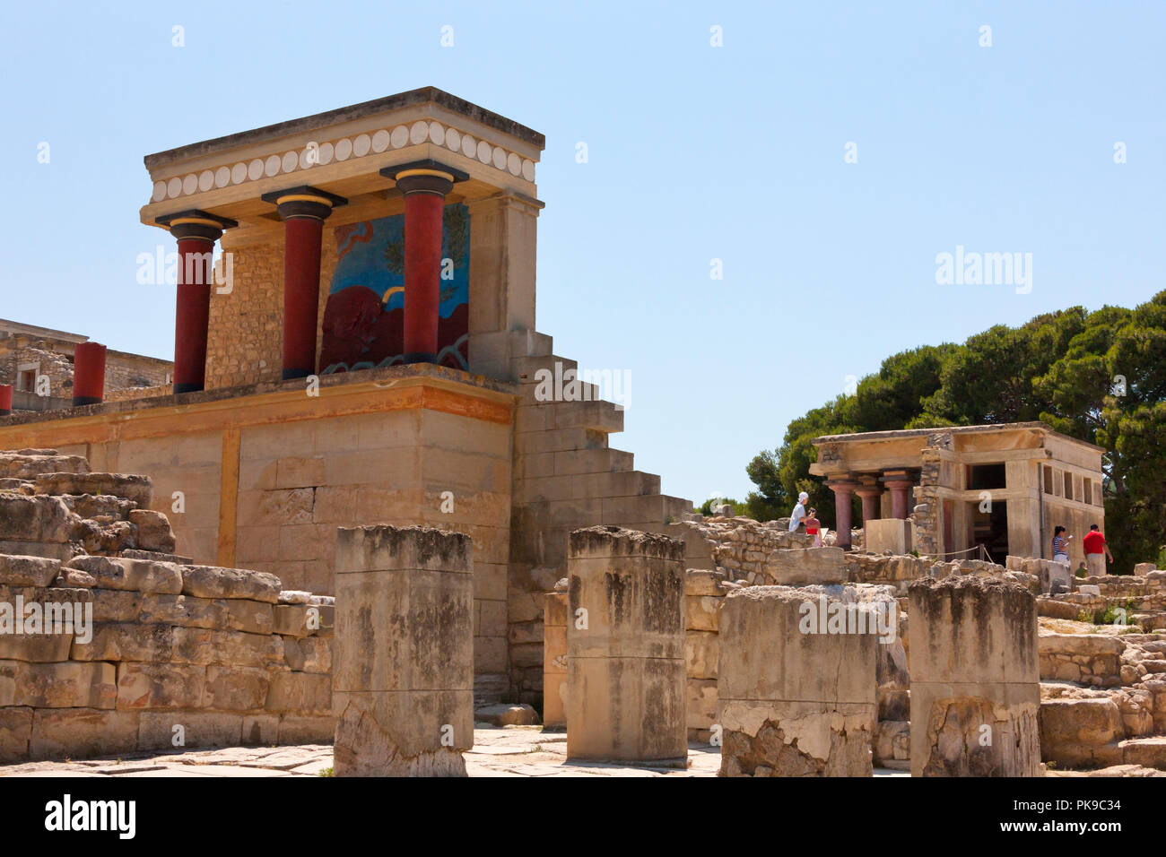 Il palazzo minoico di Cnosso, Creta, Grecia Foto Stock