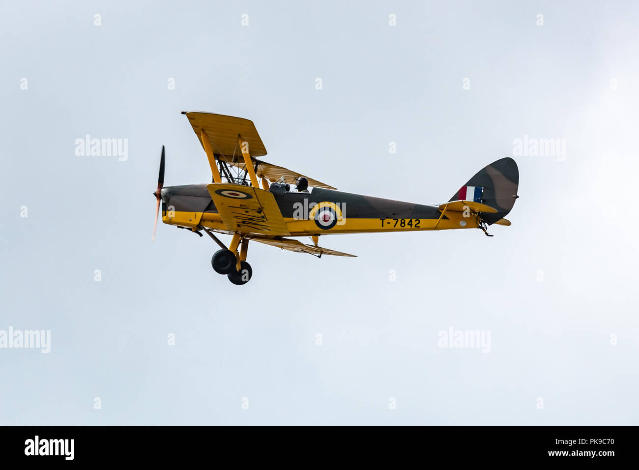 Il De Havilland DH82 Tiger Moth, una cassaforte, affidabili ed economici biplano per la formazione piloti per la Seconda Guerra Mondiale Foto Stock