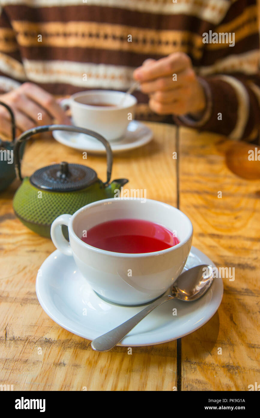 Tazza di tè di frutti di bosco, Foto Stock