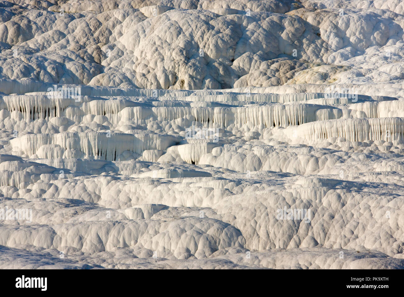 Terrazze di travertino di Pamukkale, Turchia (Patrimonio Mondiale dell'UNESCO) Foto Stock