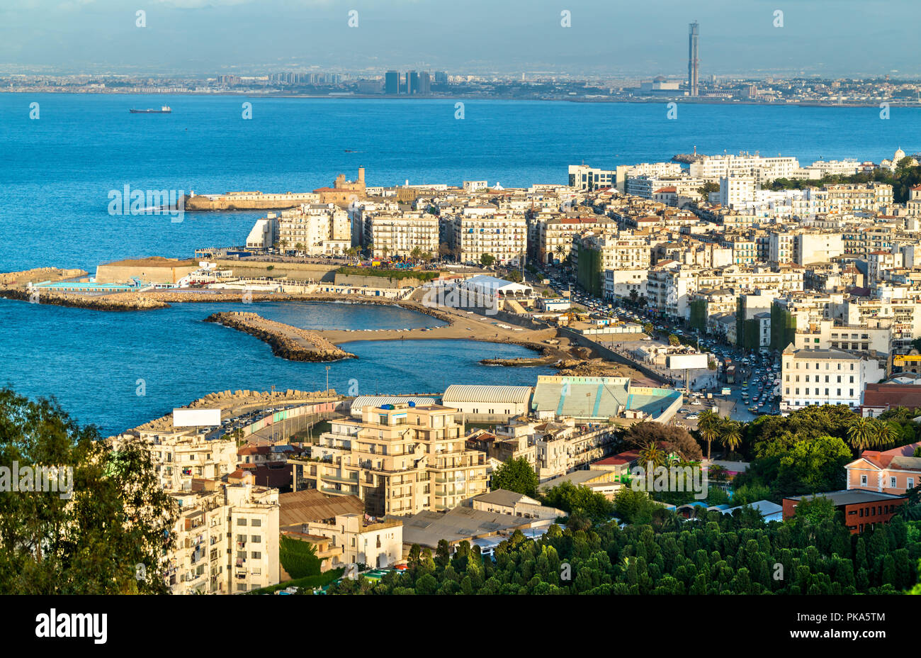 Vista aerea di Algeri, la capitale dell'Algeria Foto Stock