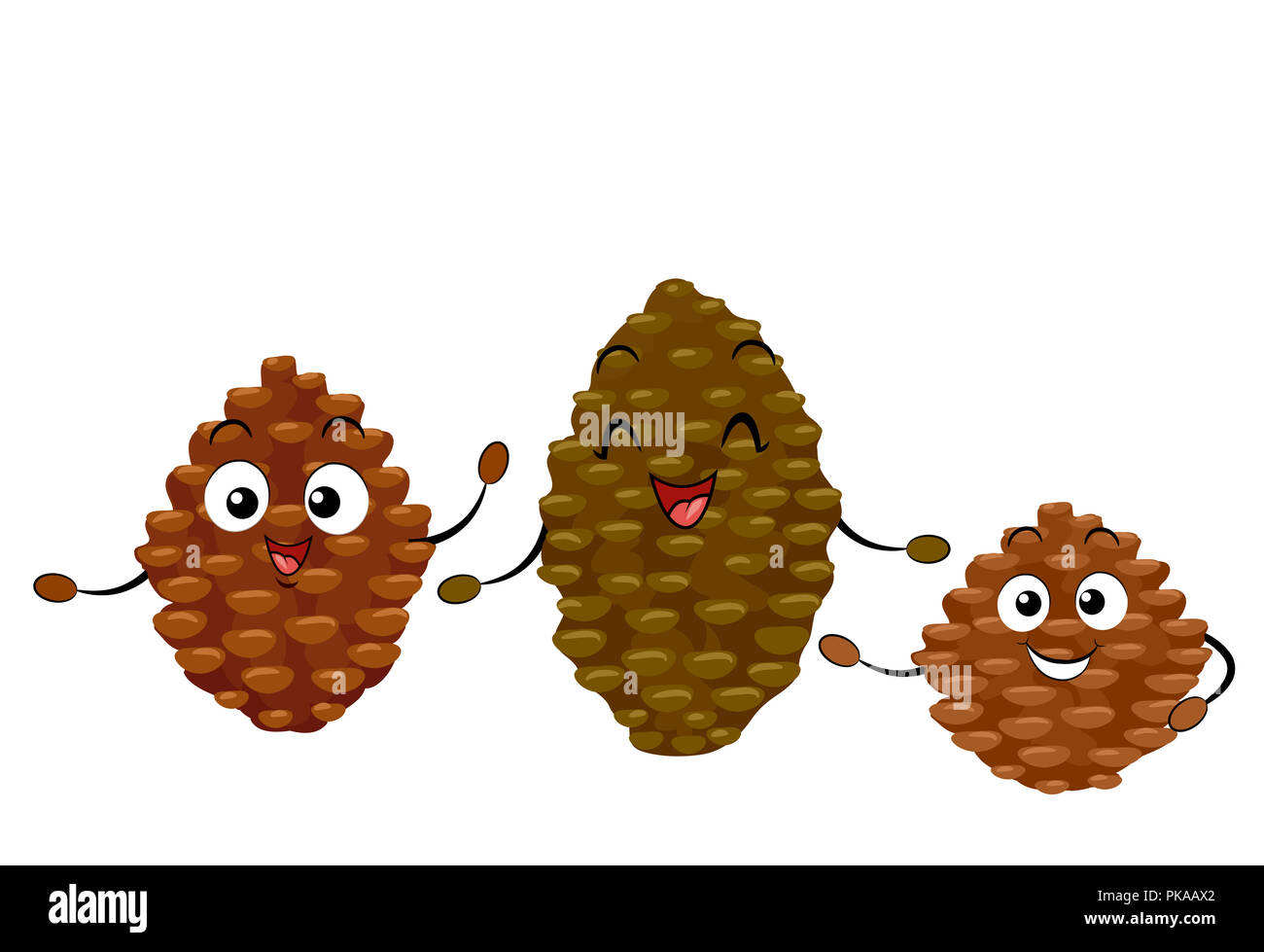 Illustrazione di Felice Natale Pigna mascotte sorridente Foto Stock