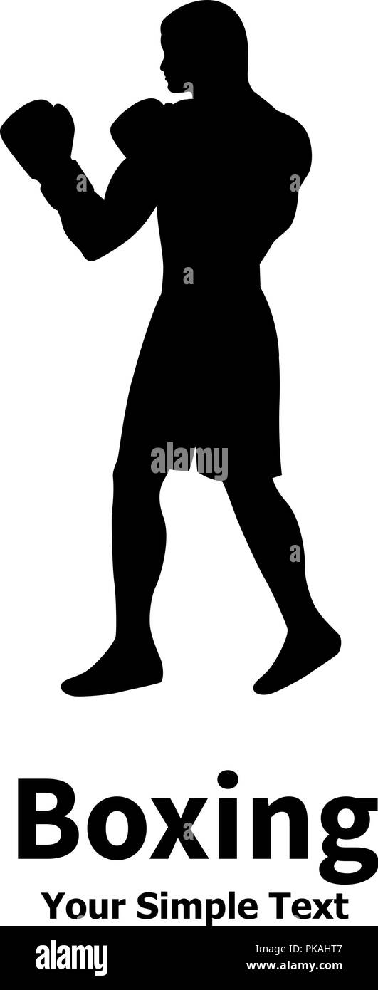 Illustrazione vettoriale di una silhouette di un boxer Illustrazione Vettoriale