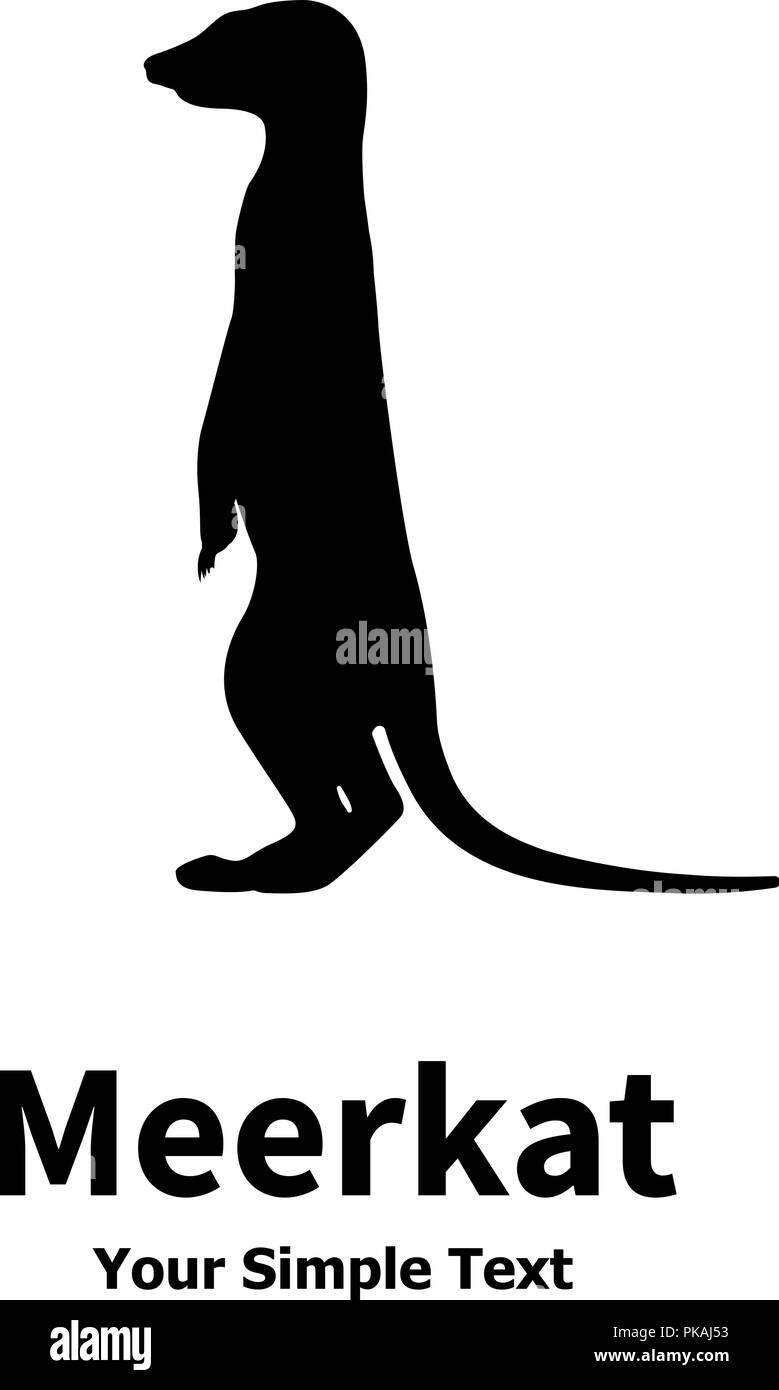 Illustrazione vettoriale di una silhouette meerkat permanente Illustrazione Vettoriale