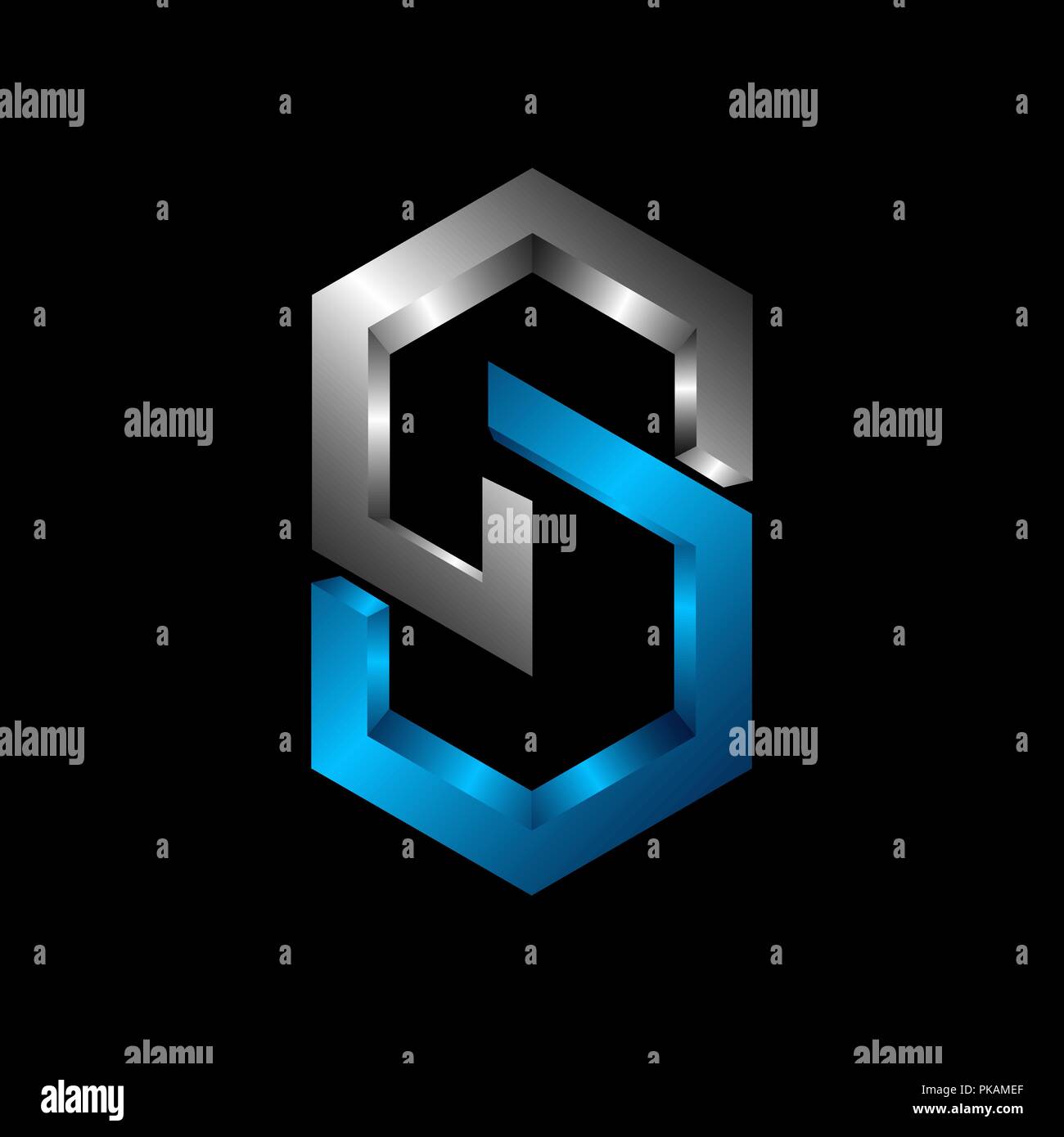 CS 3D lettera logo design illustrazione vettoriale modello, LETTERA C vettore logo, LETTERA C E S vettore logo, creative lettera CS logo lettera Illustrazione Vettoriale