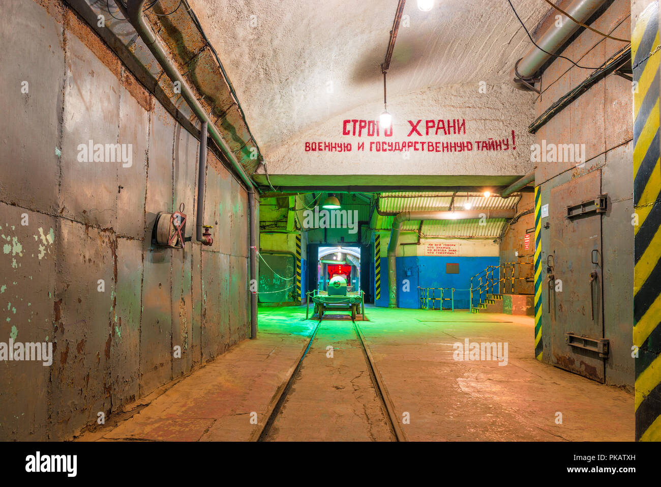 Scopo della metropolitana di fortificazione di distruzione, militare-oggetto storico Balaklava, Russia Foto Stock