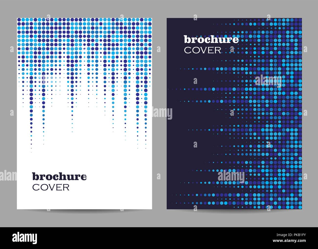 Modello brochure layout design. Abstract blu sfondo puntinato Illustrazione Vettoriale