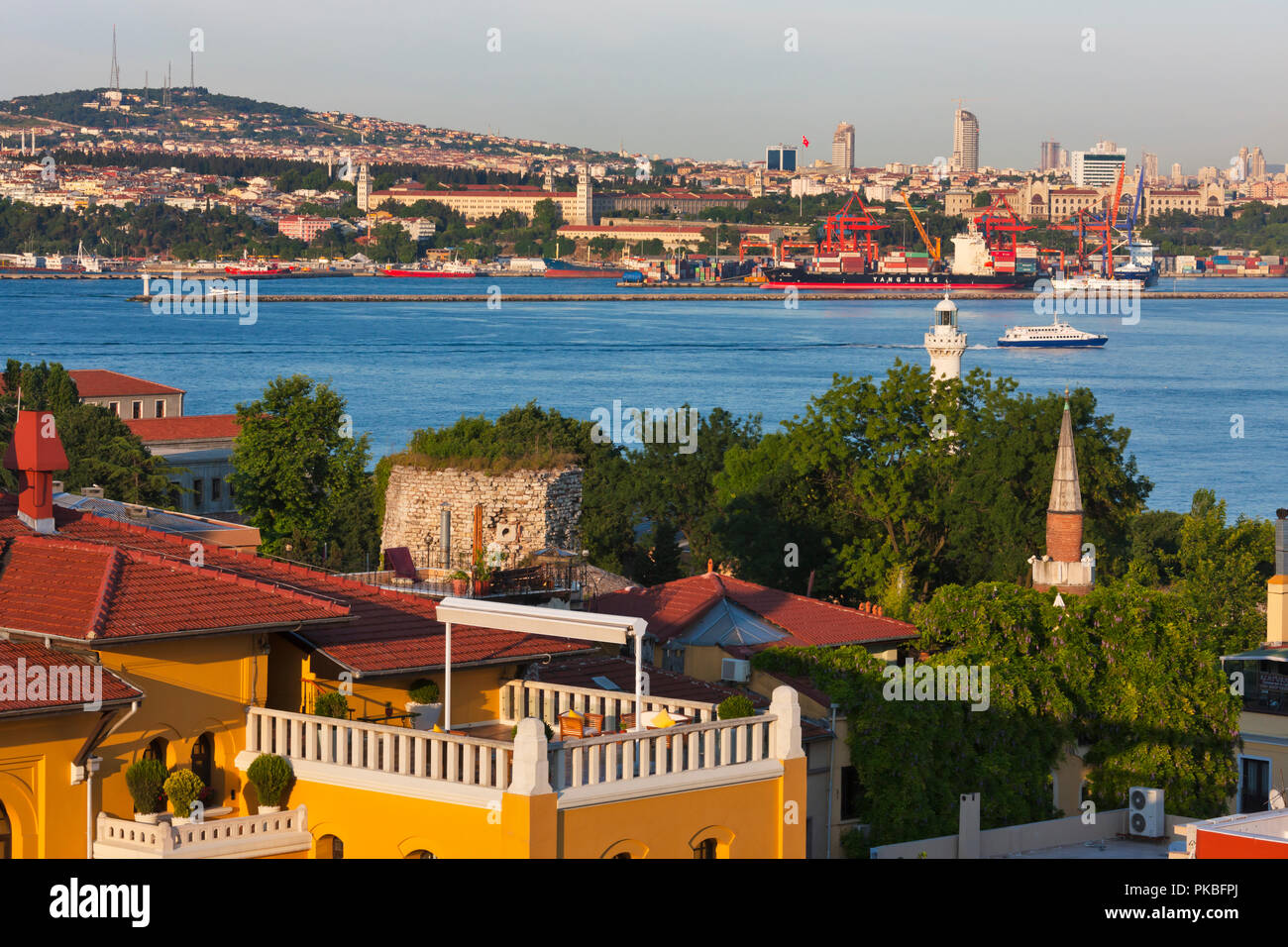 Paesaggio lungo il Bosforo, Istanbul, Turchia Foto Stock