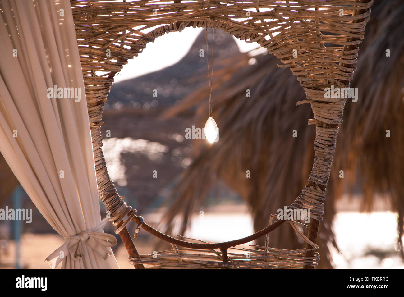 Spiaggia egiziano Gazebo in cristallo e decorazioni in vetro Foto Stock