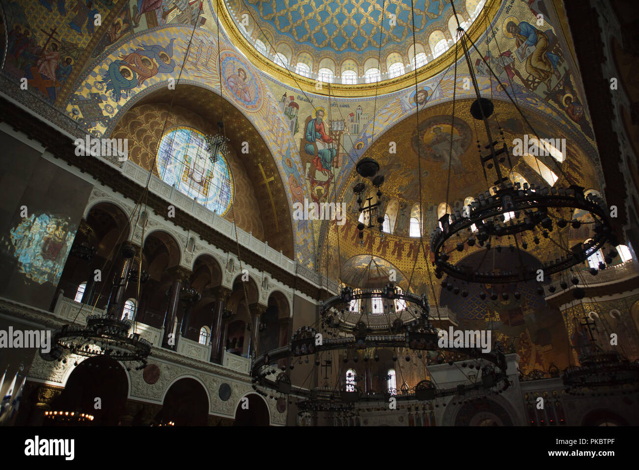 Interno della Kronstadt Cattedrale navale progettato dall architetto russo Vasily Kosyakov e costruito nel 1903-1913 a Kronstadt vicino a San Pietroburgo, Russia. Foto Stock