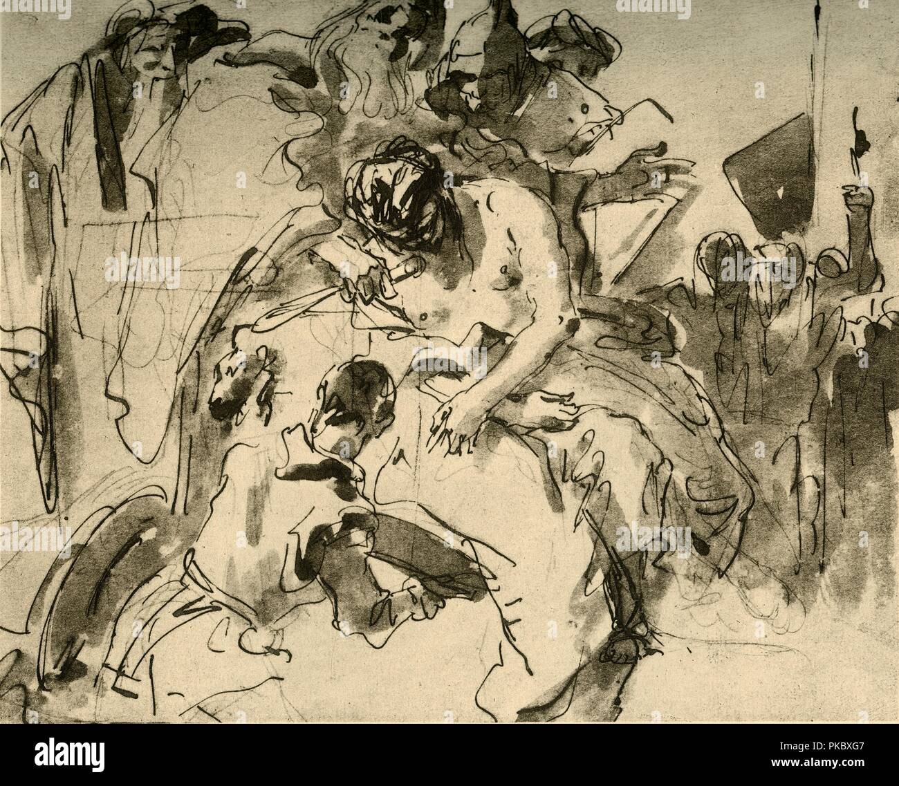 " Il sacrificio di Iphigenia', c1757, (1928). Artista: Giovanni Battista Tiepolo. Foto Stock
