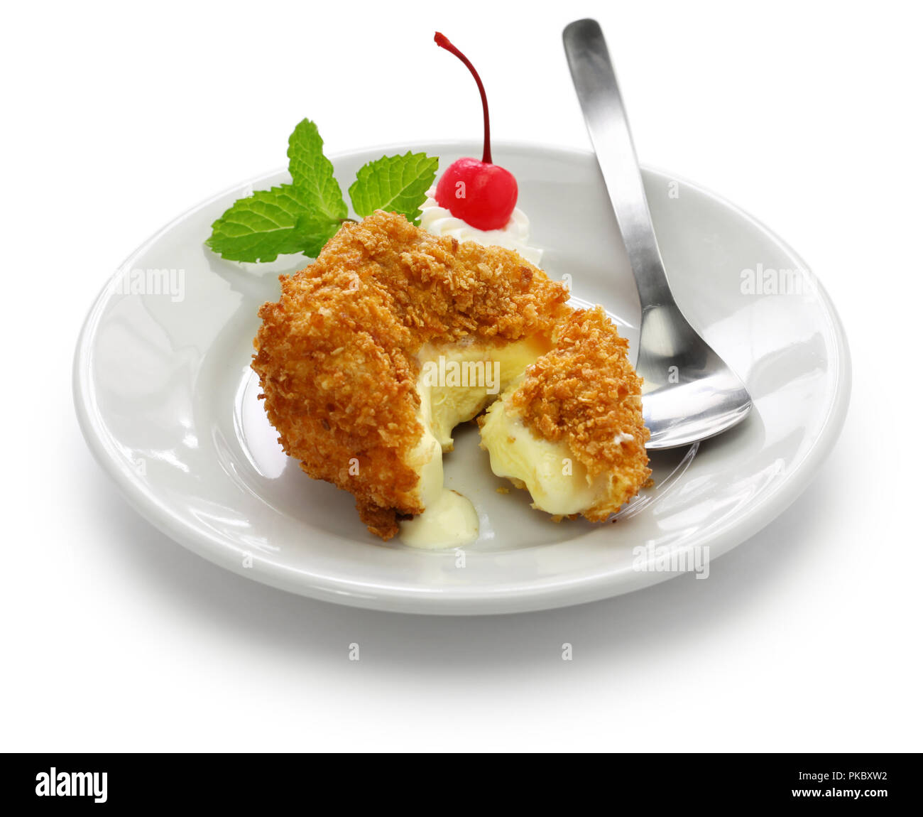 In casa Fritto gelato isolati su sfondo bianco Foto Stock