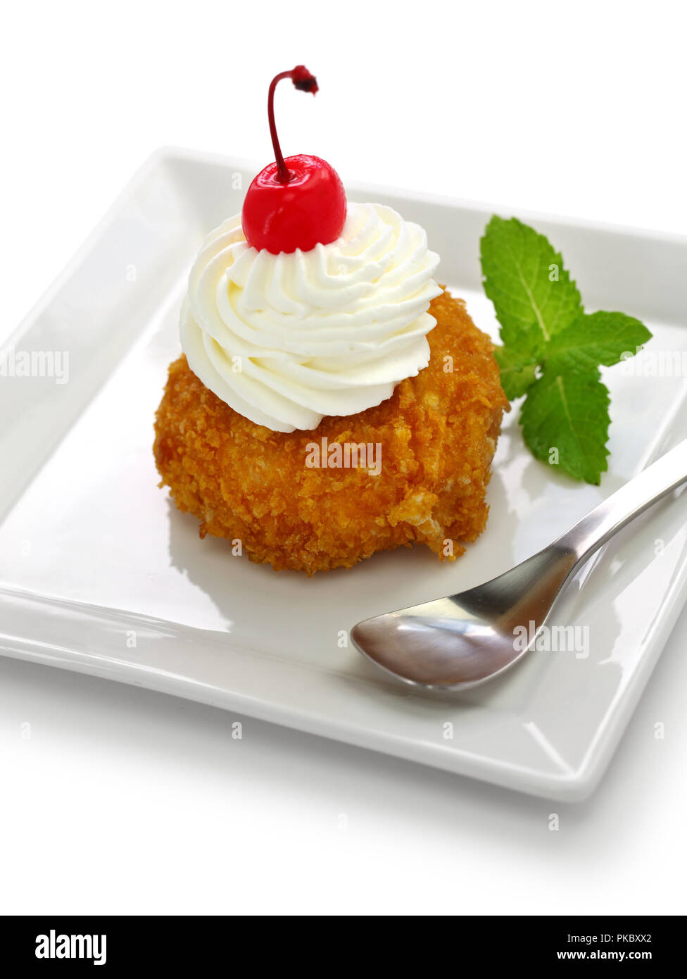 In casa Fritto gelato isolati su sfondo bianco Foto Stock