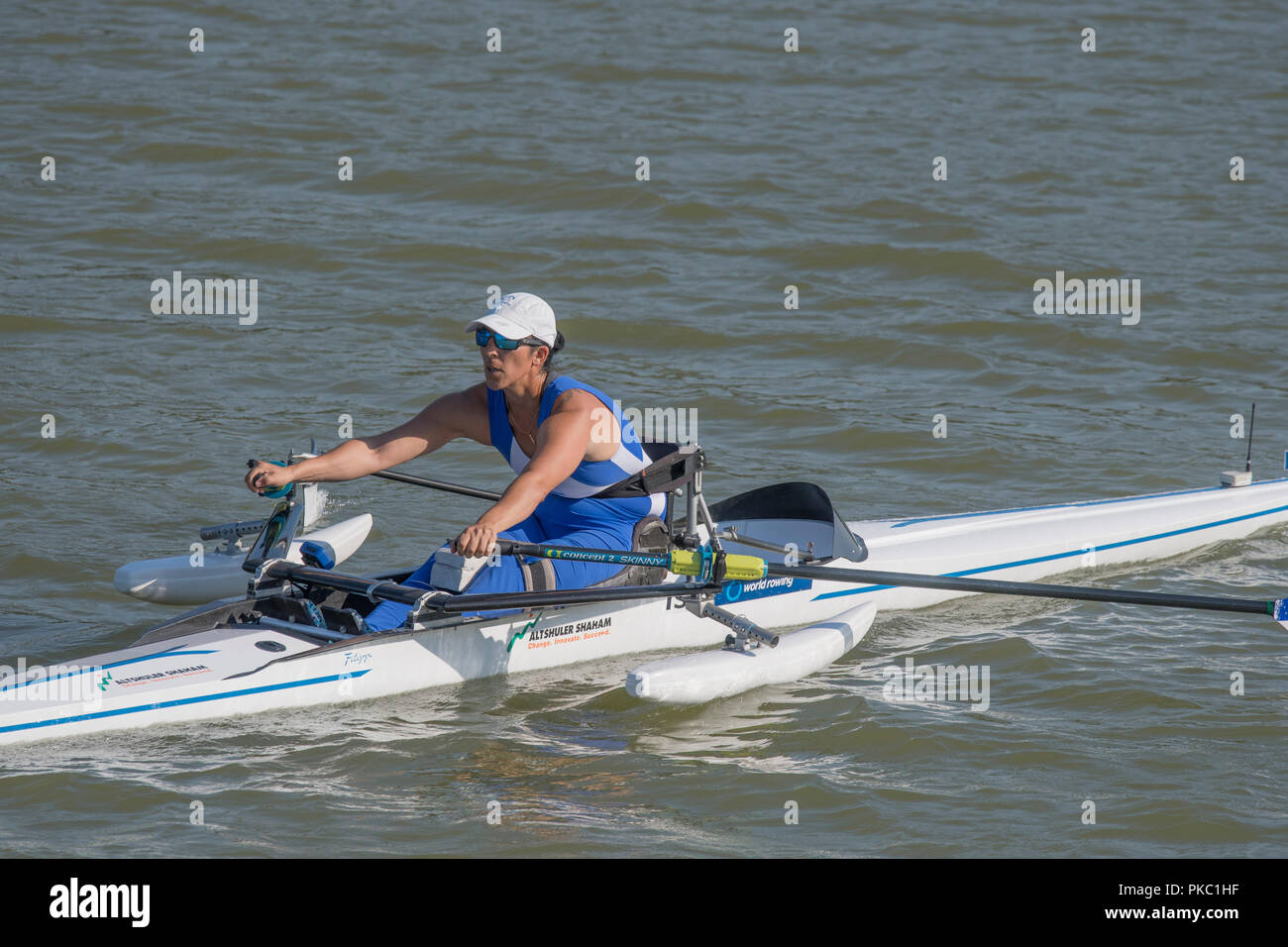 Plovdiv, Bulgaria, Mercoledì, 12 settembre 2018. FISA, mondo campionati di canottaggio, insegne ISR PR1 W1X, Moran SAMUAL., © Peter SPURRIER, Credito: Pietro SPURRIER/Alamy Live News Foto Stock