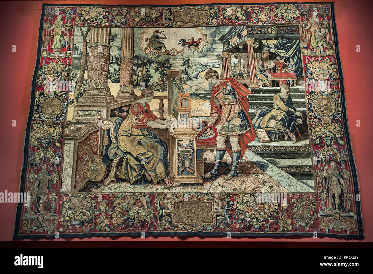 Arazzo, l'influenza di Mercurio sul lavoro del popolo, Bruxelles intorno al 1550/60, Museo Nazionale, Mu? Nchen, Alta Baviera Foto Stock
