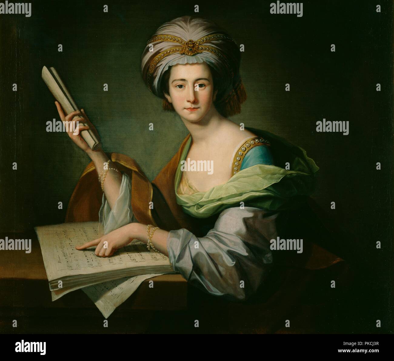 'Anna Maria Schutz, Lady Griffin', C1758-c1764. Artista: Benjamin West. Foto Stock