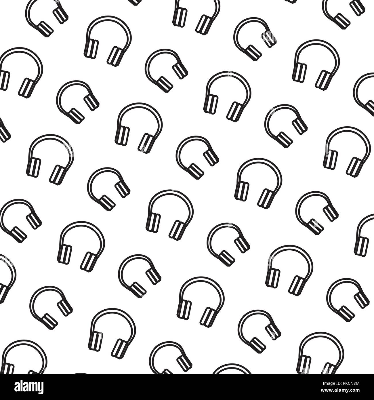 Cuffie audio background pattern Illustrazione Vettoriale