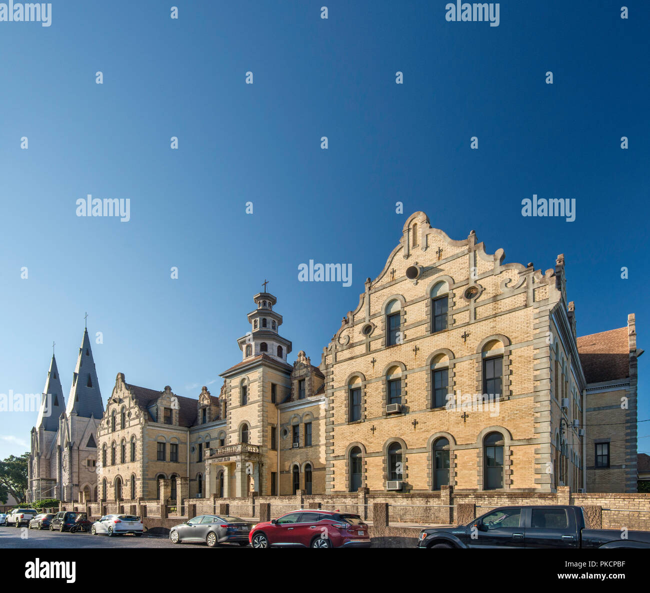Vecchia Nazareth Academy, costruito 1904, privato scuola elementare, a De Leon Plaza, Victoria, Texas, Stati Uniti d'America Foto Stock