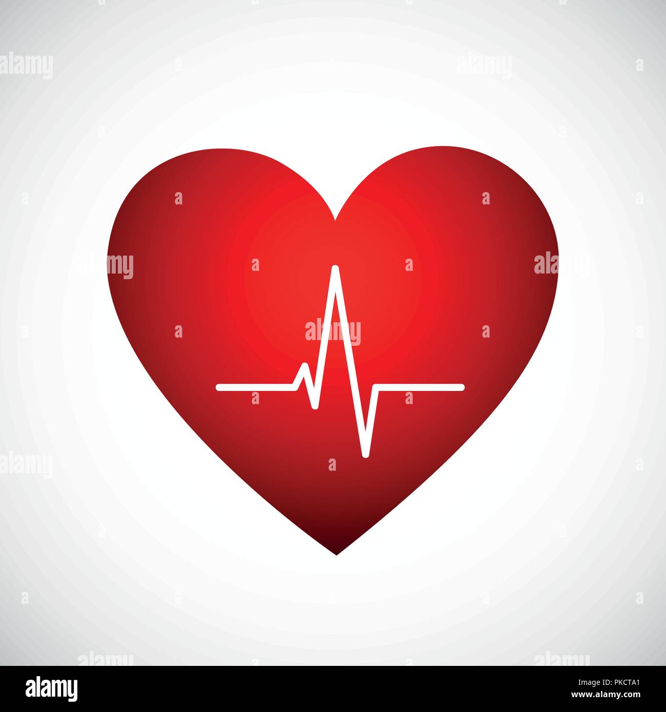 Medicina heartbeat linee piane cardiogram all'interno di un cuore rosso icona illustrazione vettoriale EPS10 Illustrazione Vettoriale