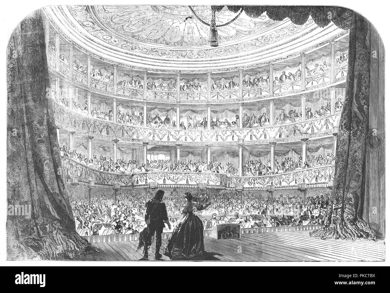 "Le prestazioni prima di Sua Maestà nel teatro del palazzo di St. Cloud', C1855. Artista: Linton. Foto Stock