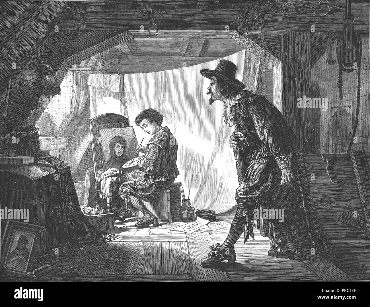 "Giovane Rubens sorpreso dal suo maestro, Van Oort', (1875). Artista: sconosciuto. Foto Stock