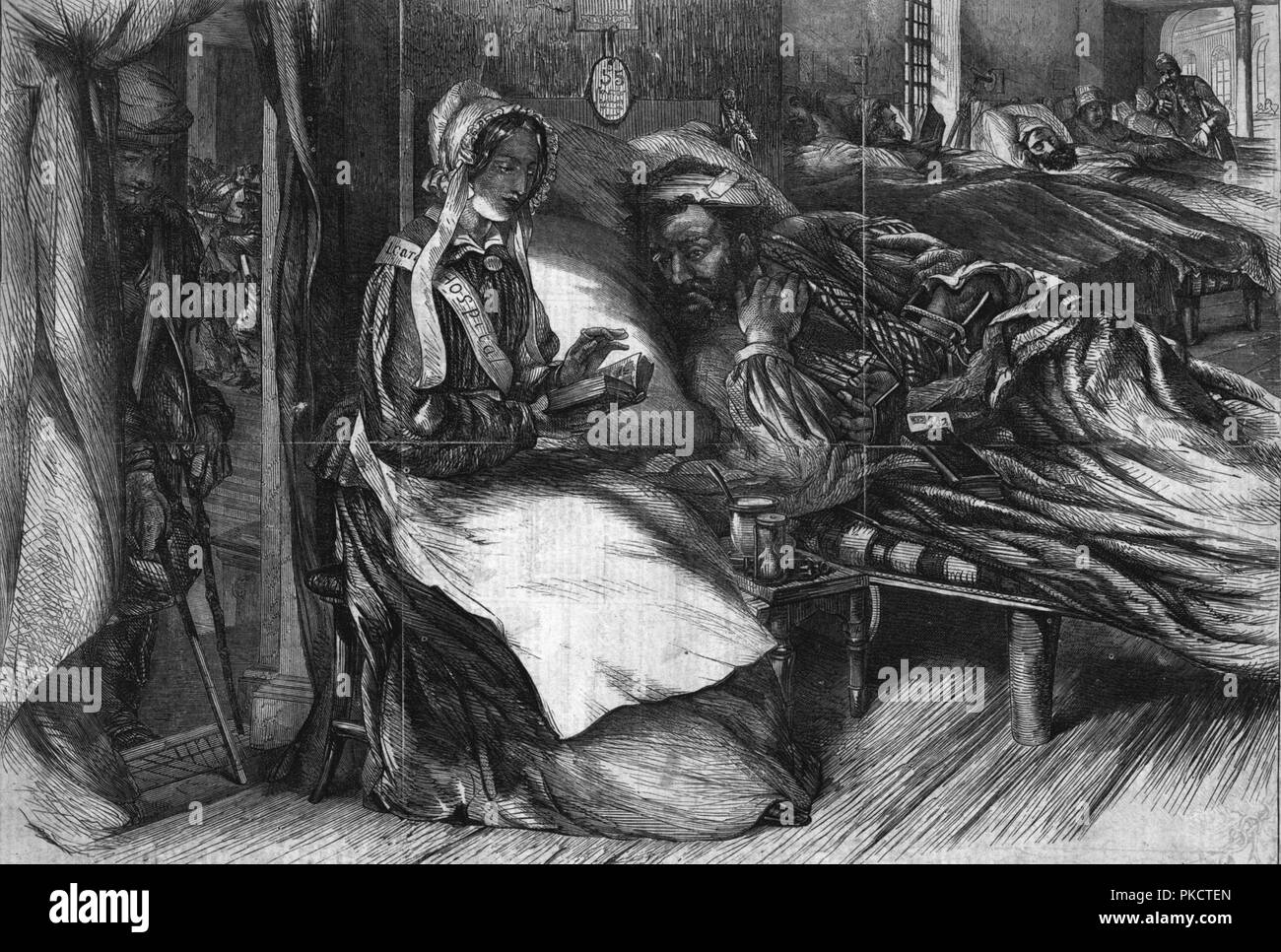 'Natale carità - interni di un ospedale in Oriente", 1855. Artista: George Meason. Foto Stock