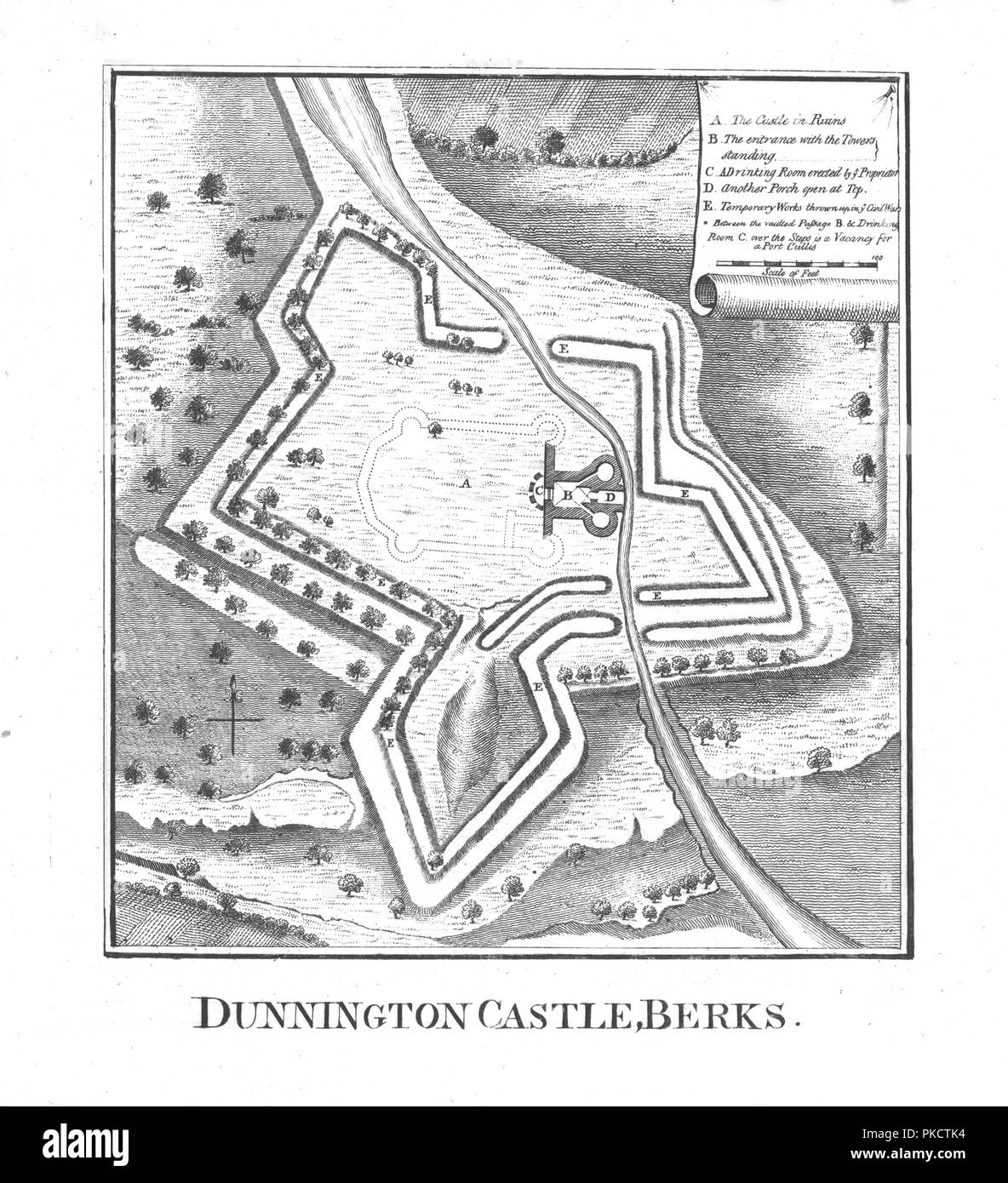 'Dunnington Castello, Berks.", fine XVIII secolo. Artista: sconosciuto. Foto Stock