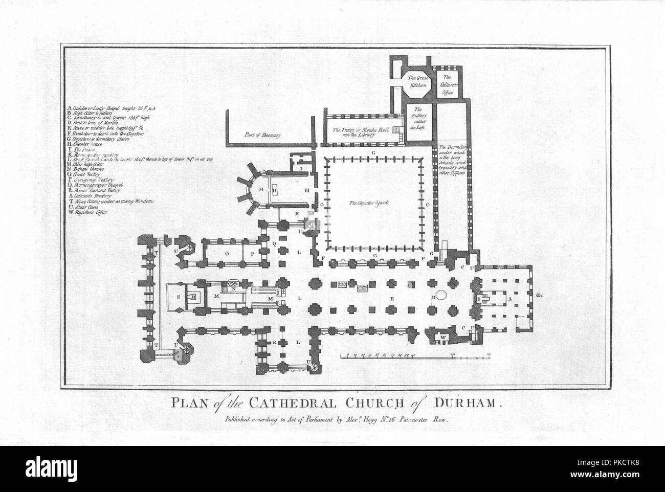 " Il piano della Chiesa Cattedrale di Durham.', fine XVIII secolo. Artista: sconosciuto. Foto Stock