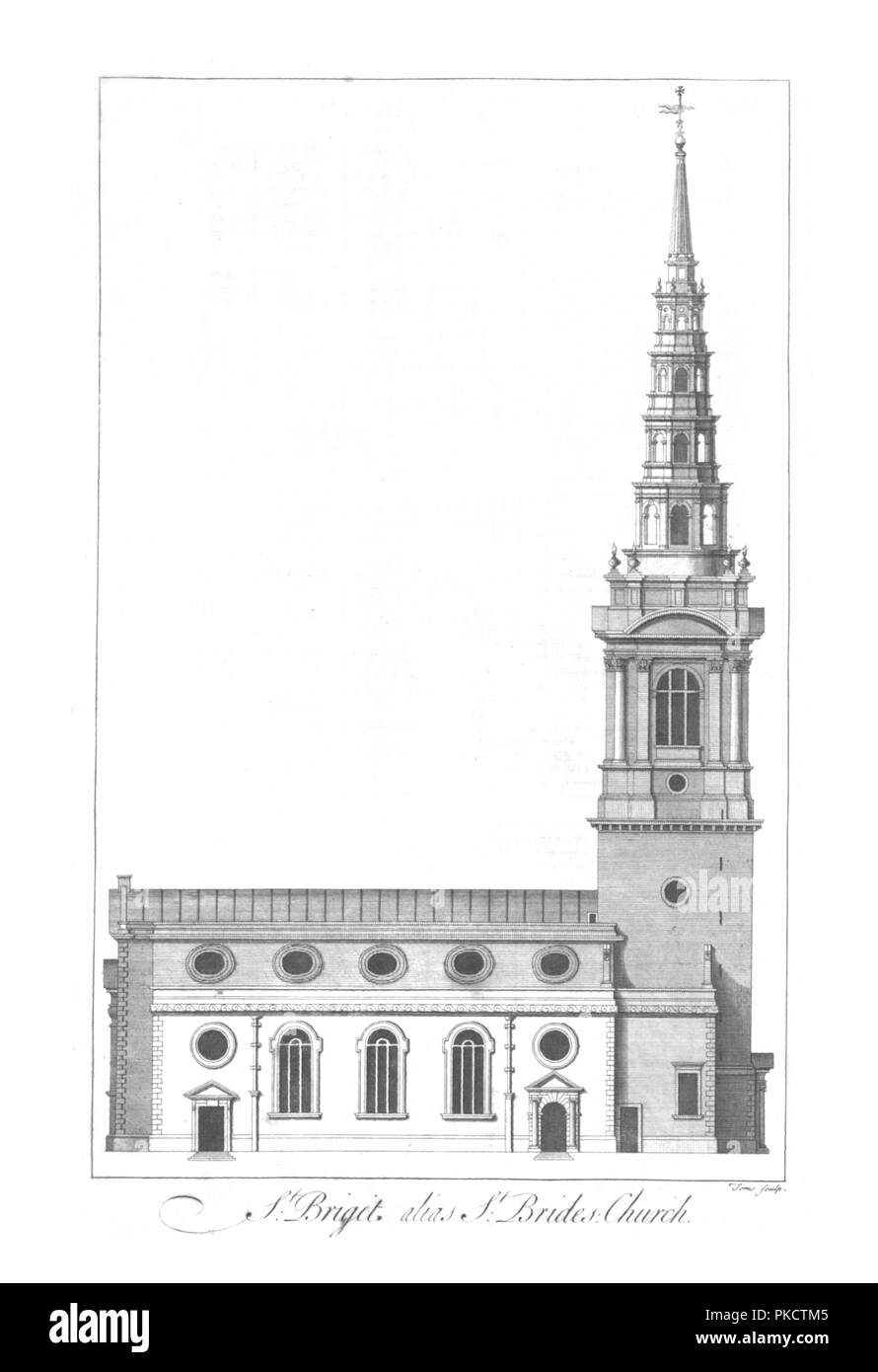 'St. Alias Briget San Brides chiesa.', metà del XVIII secolo. Artista: William Henry Toms. Foto Stock