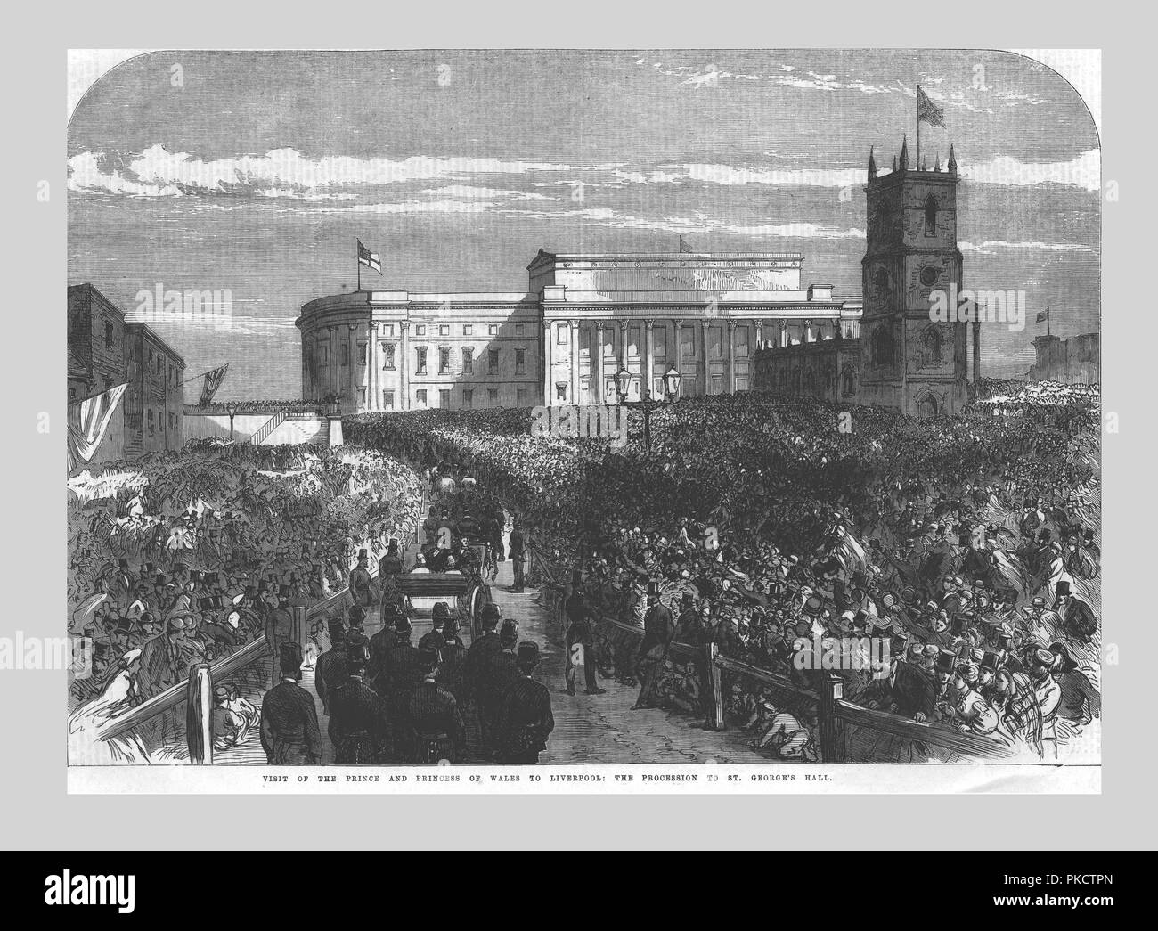 " Visita del Principe e della Principessa di Galles a Liverpool. La processione di San George's Hall', 1865. Artista: sconosciuto. Foto Stock