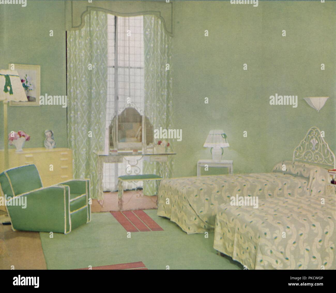 Verde E Schema Colore Bianco Per Una Camera Da Letto 1938