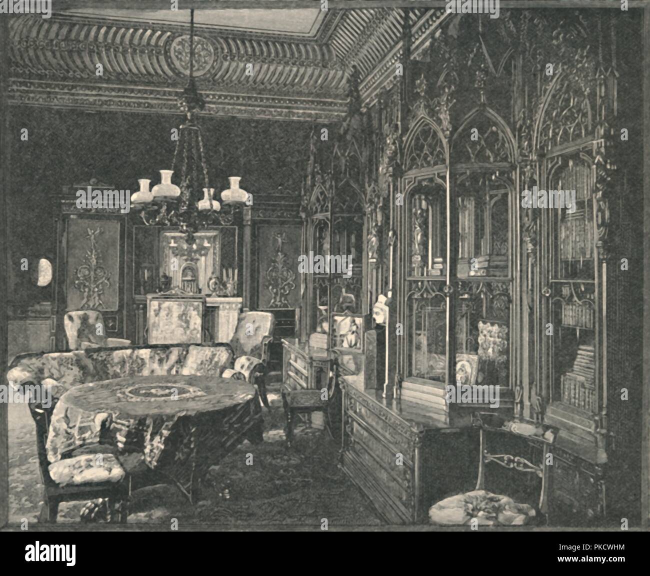"Buckingham Palace: il Principe Consorte Music-Room dell', 1886. Artista: sconosciuto. Foto Stock
