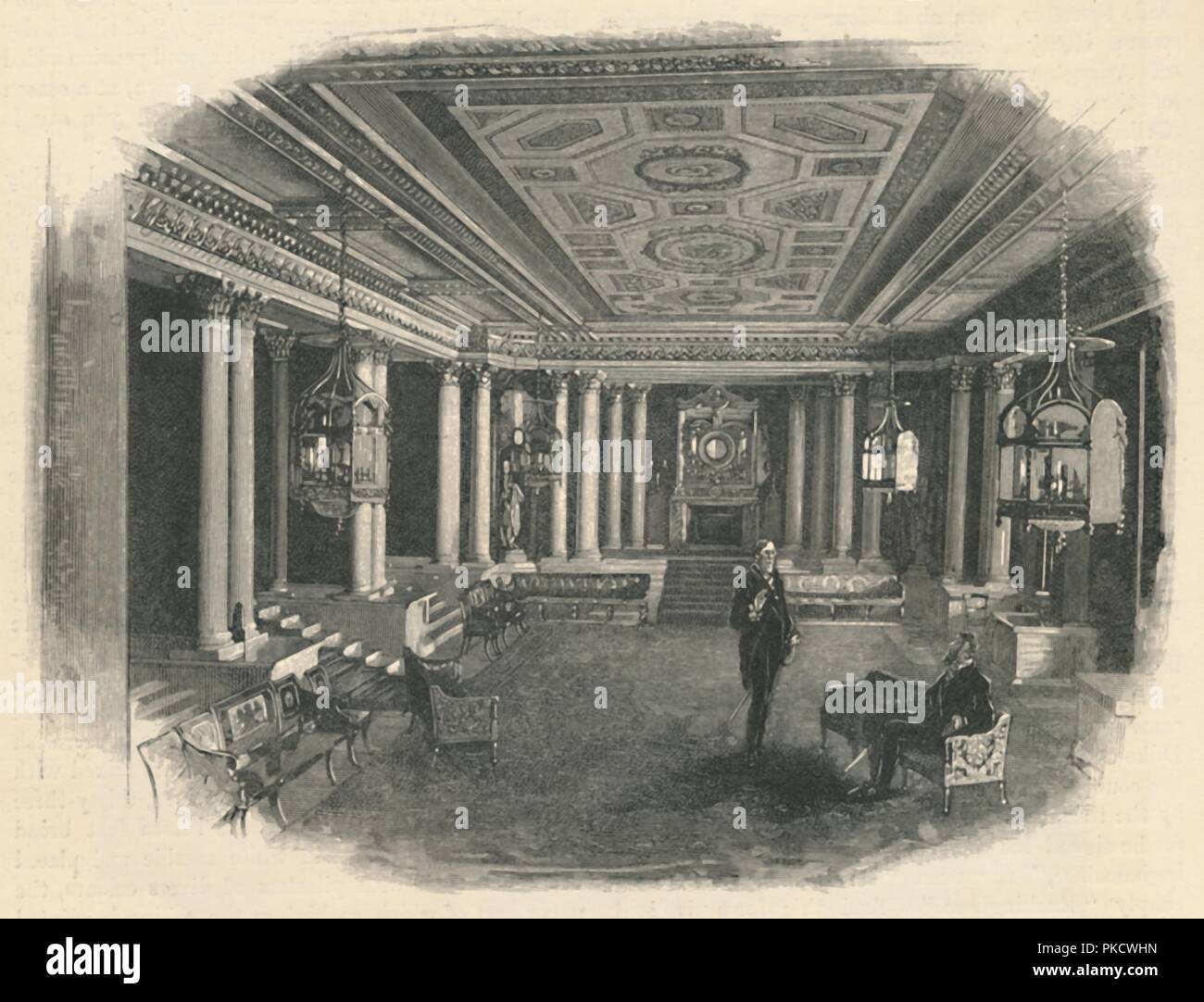 "Buckingham Palace: Marble Hall', 1886. Artista: sconosciuto. Foto Stock