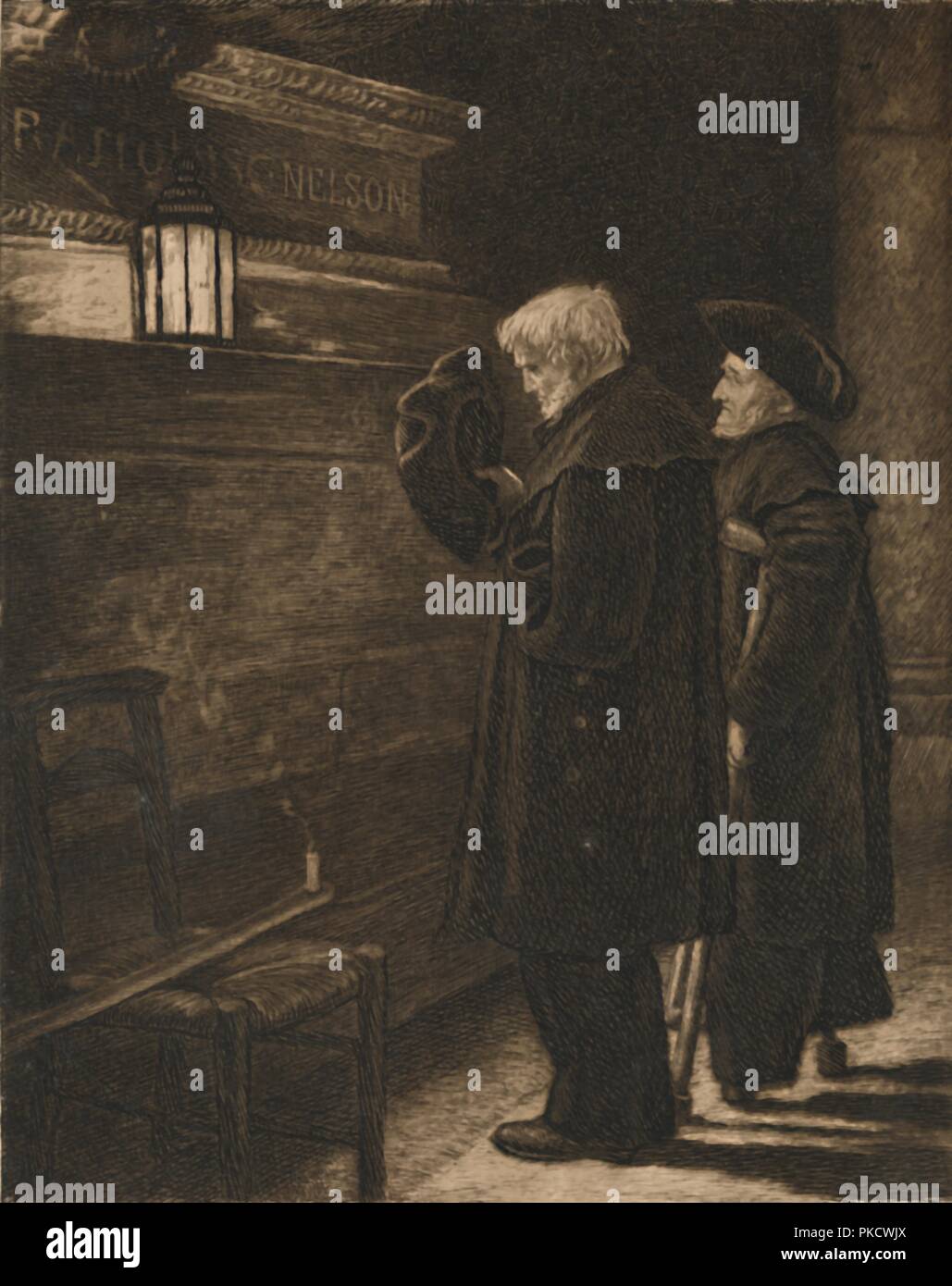 " Greenwich pensionati presso la tomba di Nelson', c1868, (1896). Artista: Henry Macbeth-Raeburn. Foto Stock