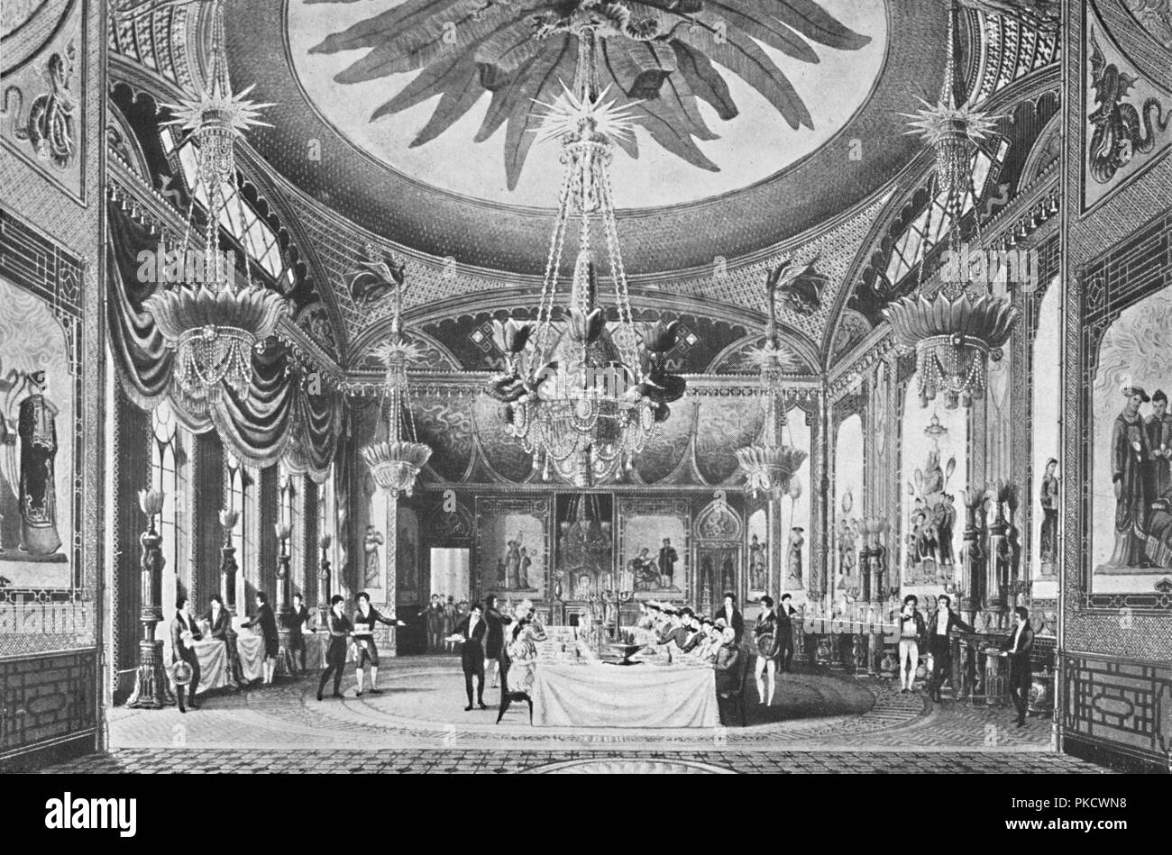 " La sala per banchetti', c1827, (1939). Artista: sconosciuto. Foto Stock