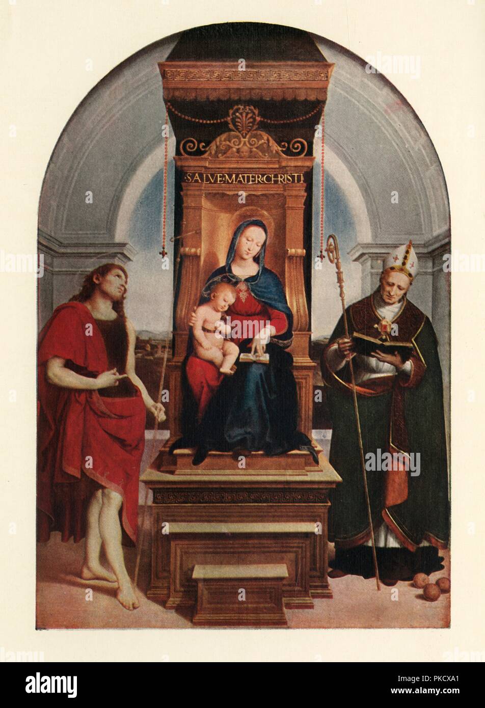 'L'Ansidei Madonna", 1505, (c1912). Artista: Raffaello. Foto Stock