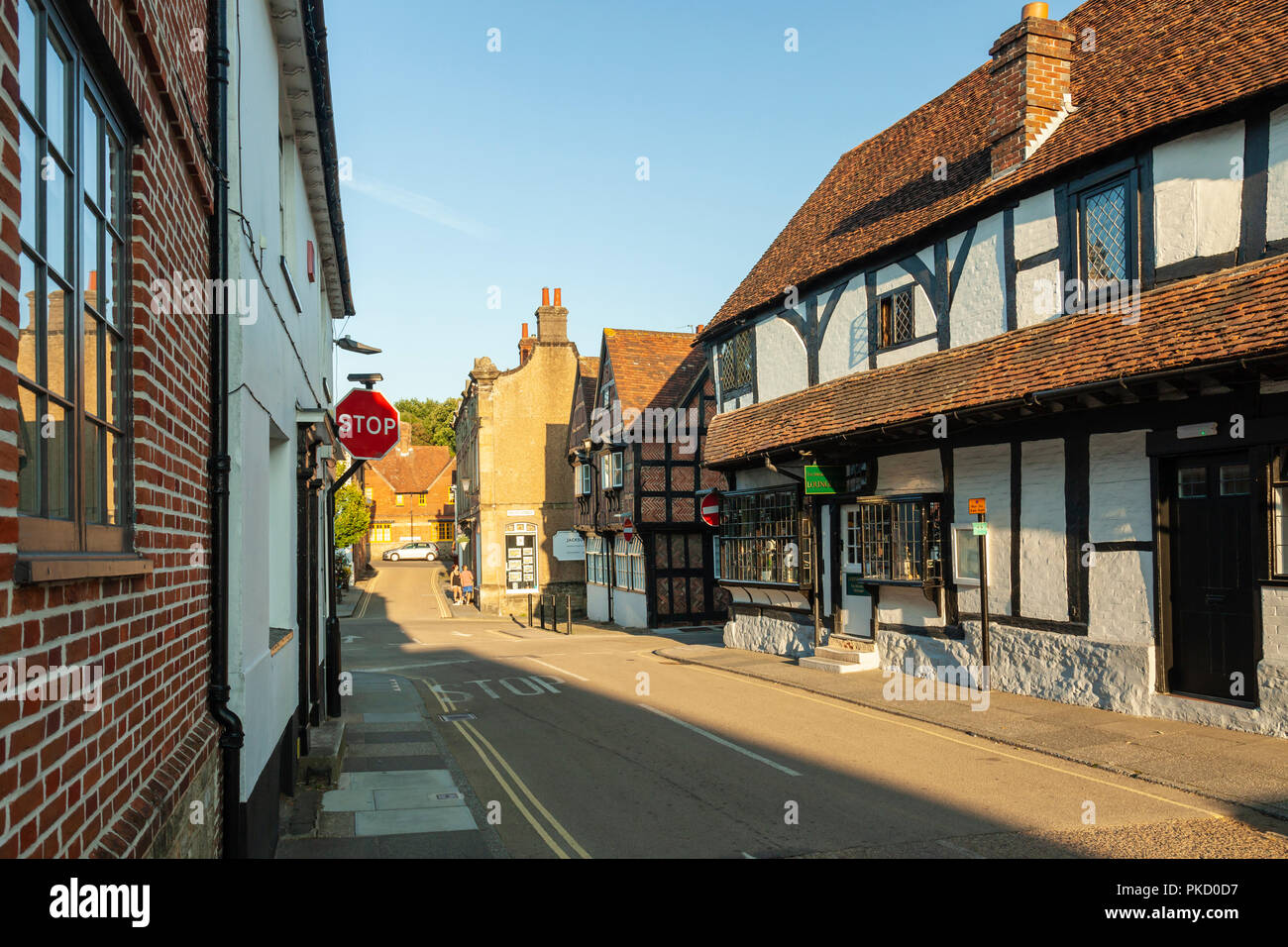 Una serata estiva a Midhurst, West Sussex, in Inghilterra. Foto Stock