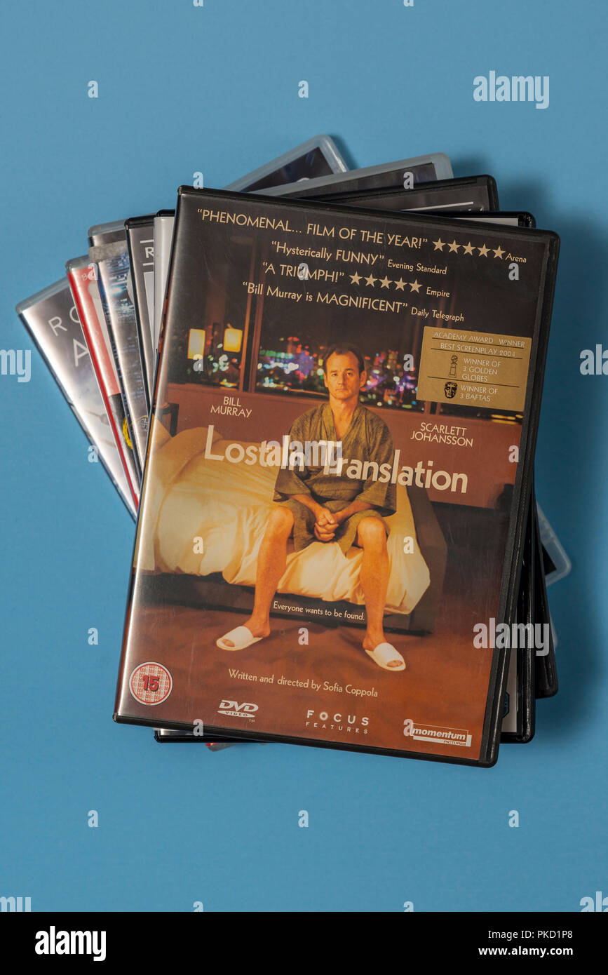 Il DVD del film 'Lost in translation" in un caso con opere d'arte. Foto Stock