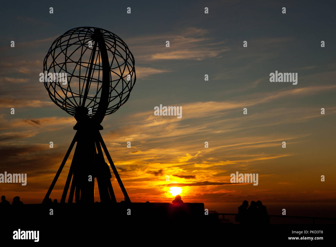 Stimmungsvoller Sonnenuntergang am Nordkapp Foto Stock