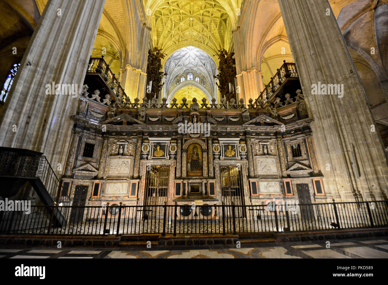 Cattedrale di Siviglia interno, Spagna Foto Stock