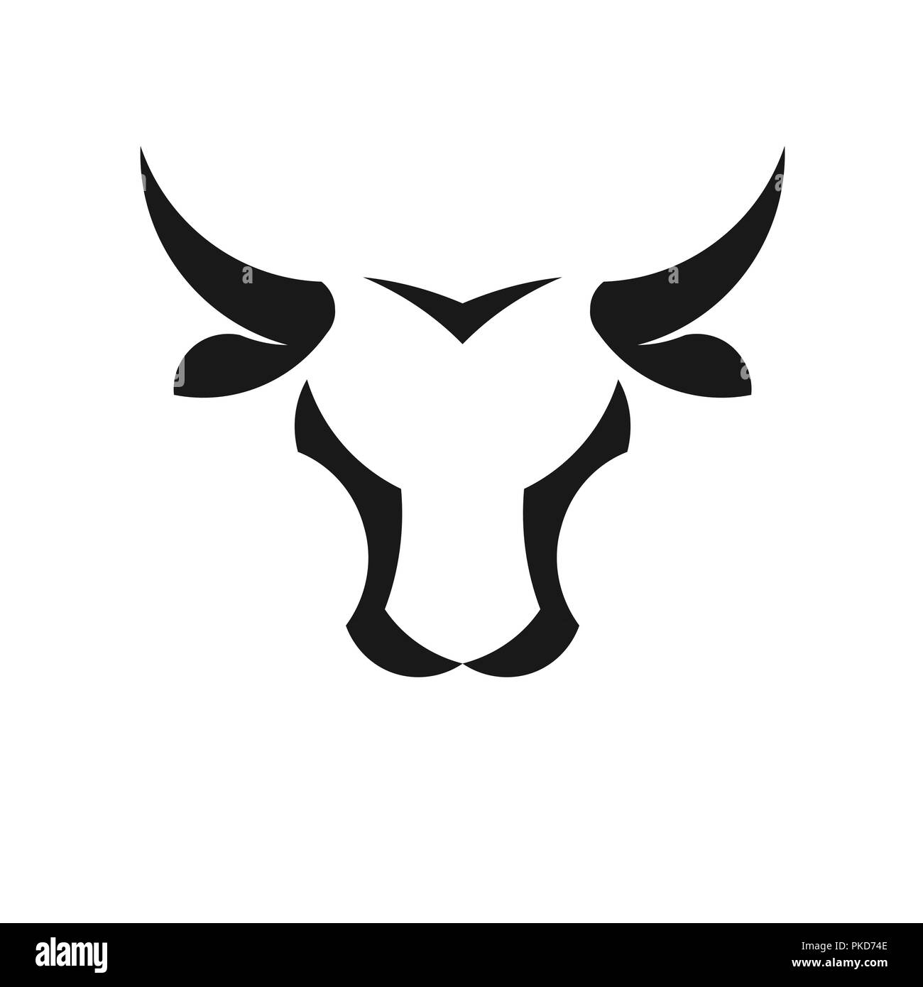 Abstract semplice testa di toro vettore concetto logo illustrazione, Buffalo logo di testa,testa di toro logo. bull animale segno del logo Illustrazione Vettoriale